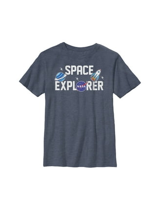NASA Official Logo Space Boy/'s Licensed Heather Charcoal T-Shirt New